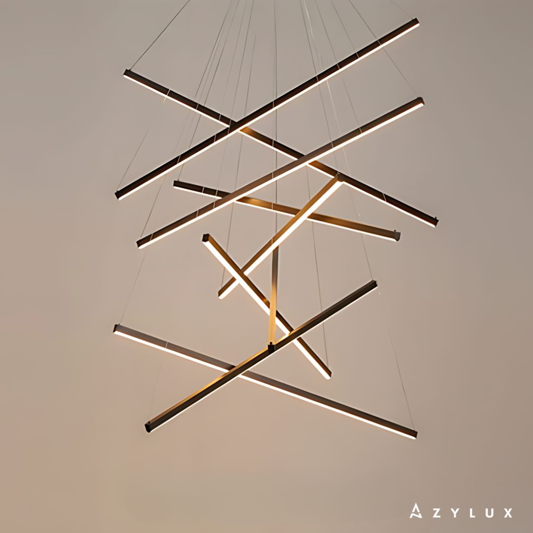 Lustre Salon Suspension Barres Entremêlés