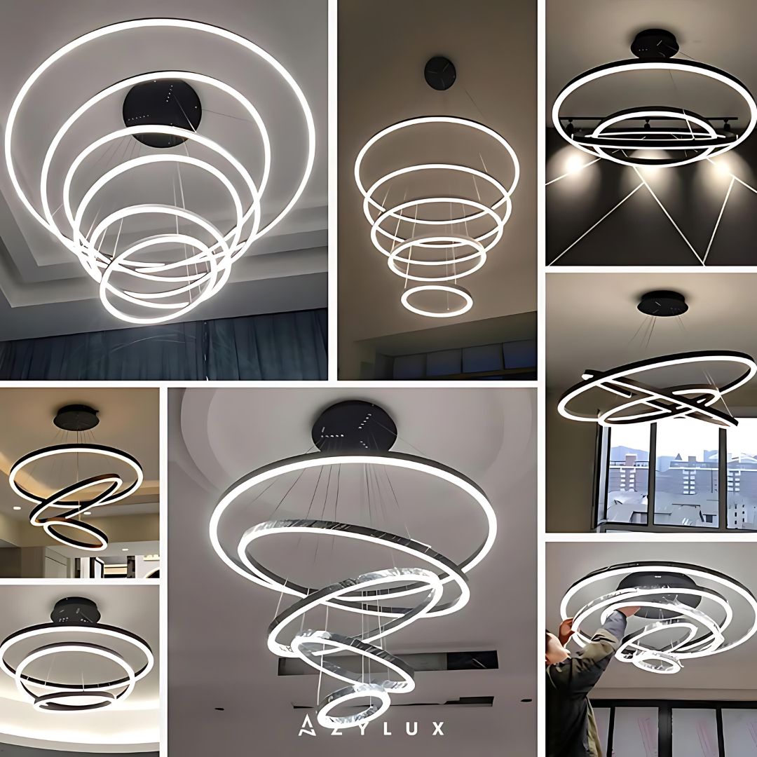 Lustre Salon Moderne Anneaux