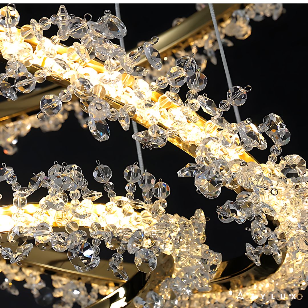Lustre Salon Moderne Rond Scintillant
