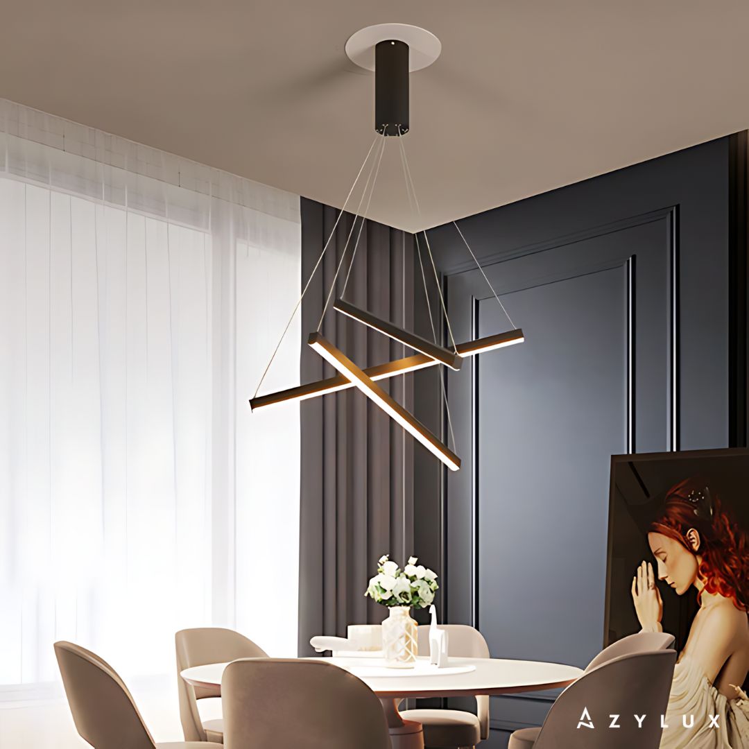 Lustre Salon Suspension Barres Entremêlés