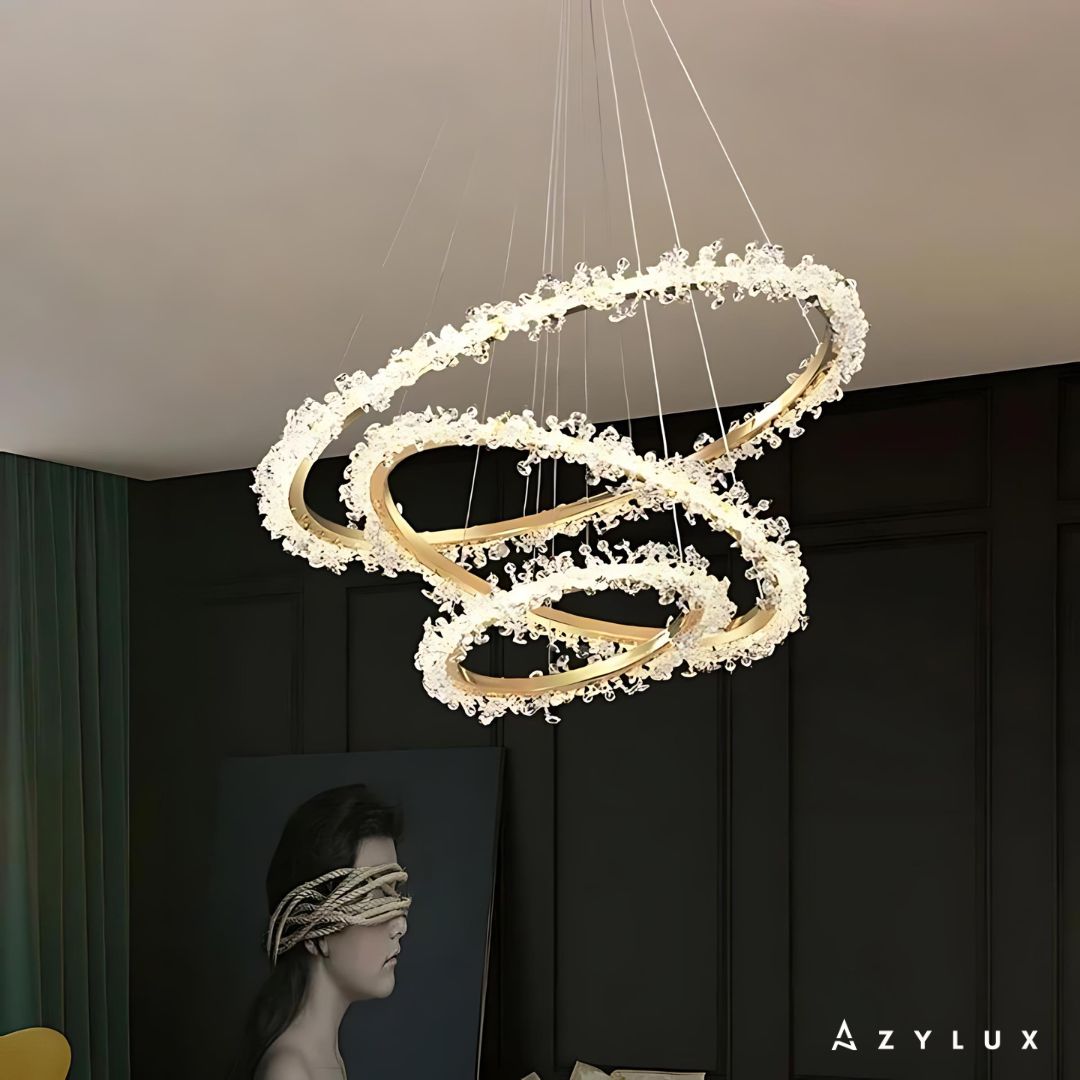 Lustre Salon Moderne Rond Scintillant