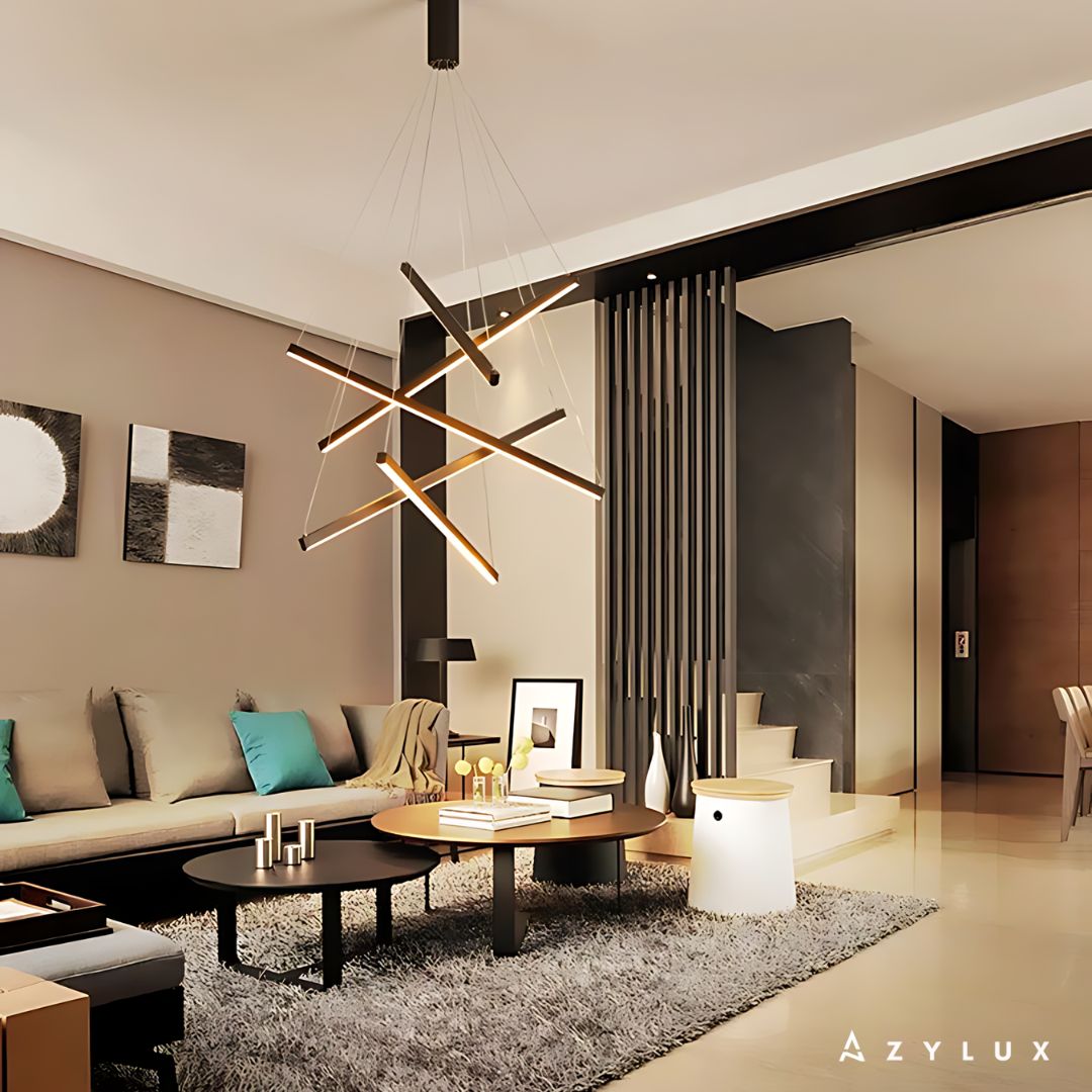 Lustre Salon Suspension Barres Entremêlés