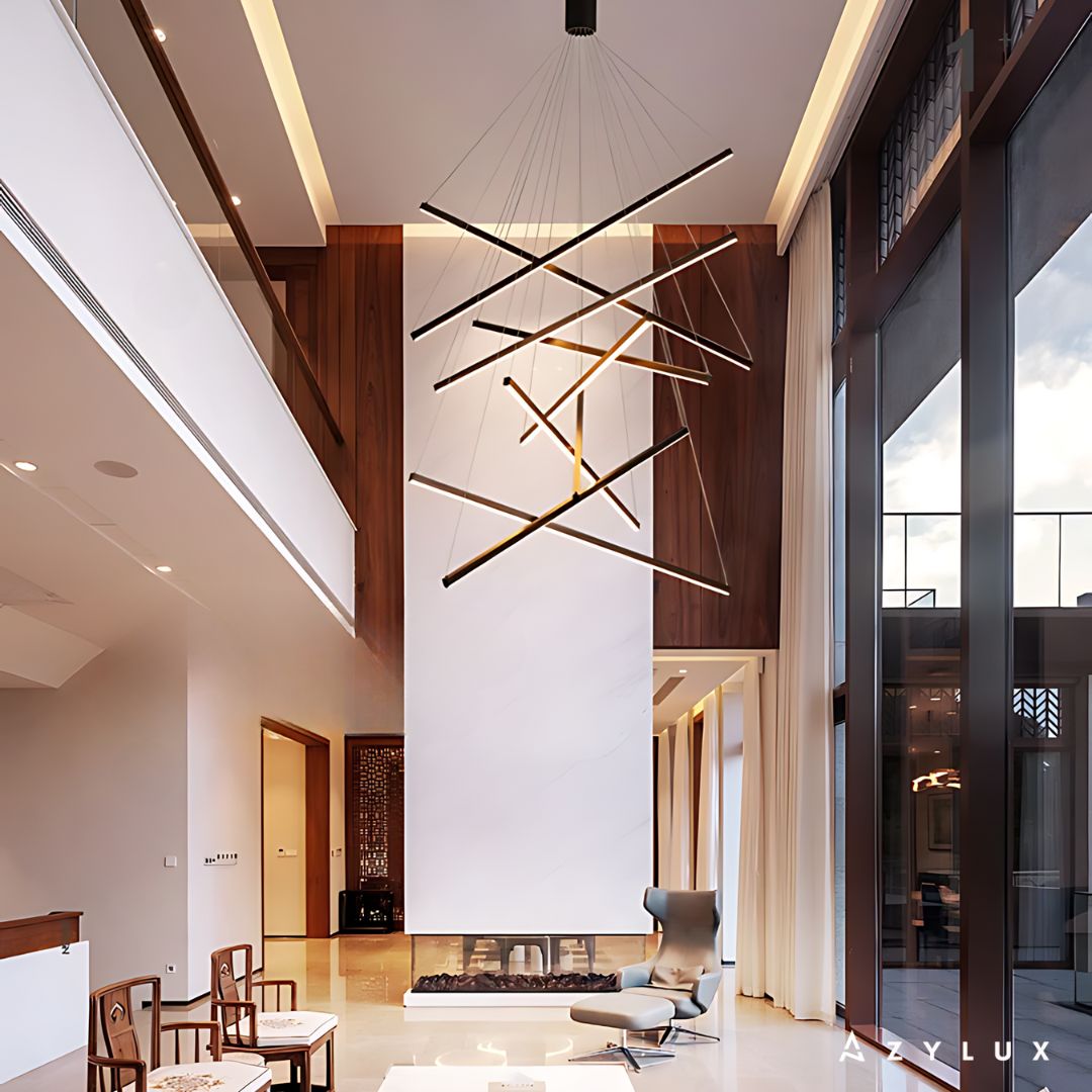 Lustre Salon Suspension Barres Entremêlés