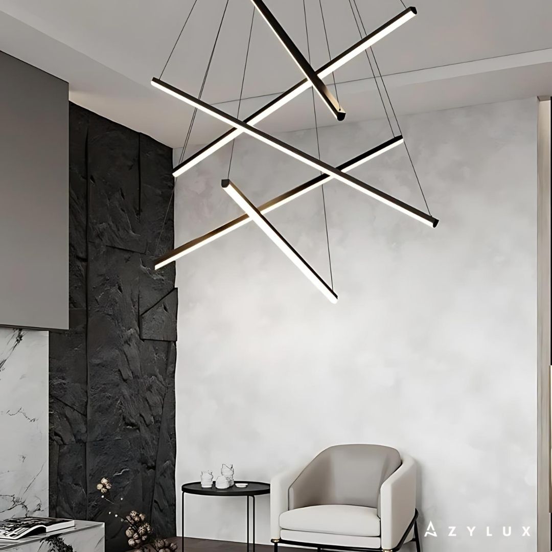 Lustre Salon Suspension Barres Entremêlés