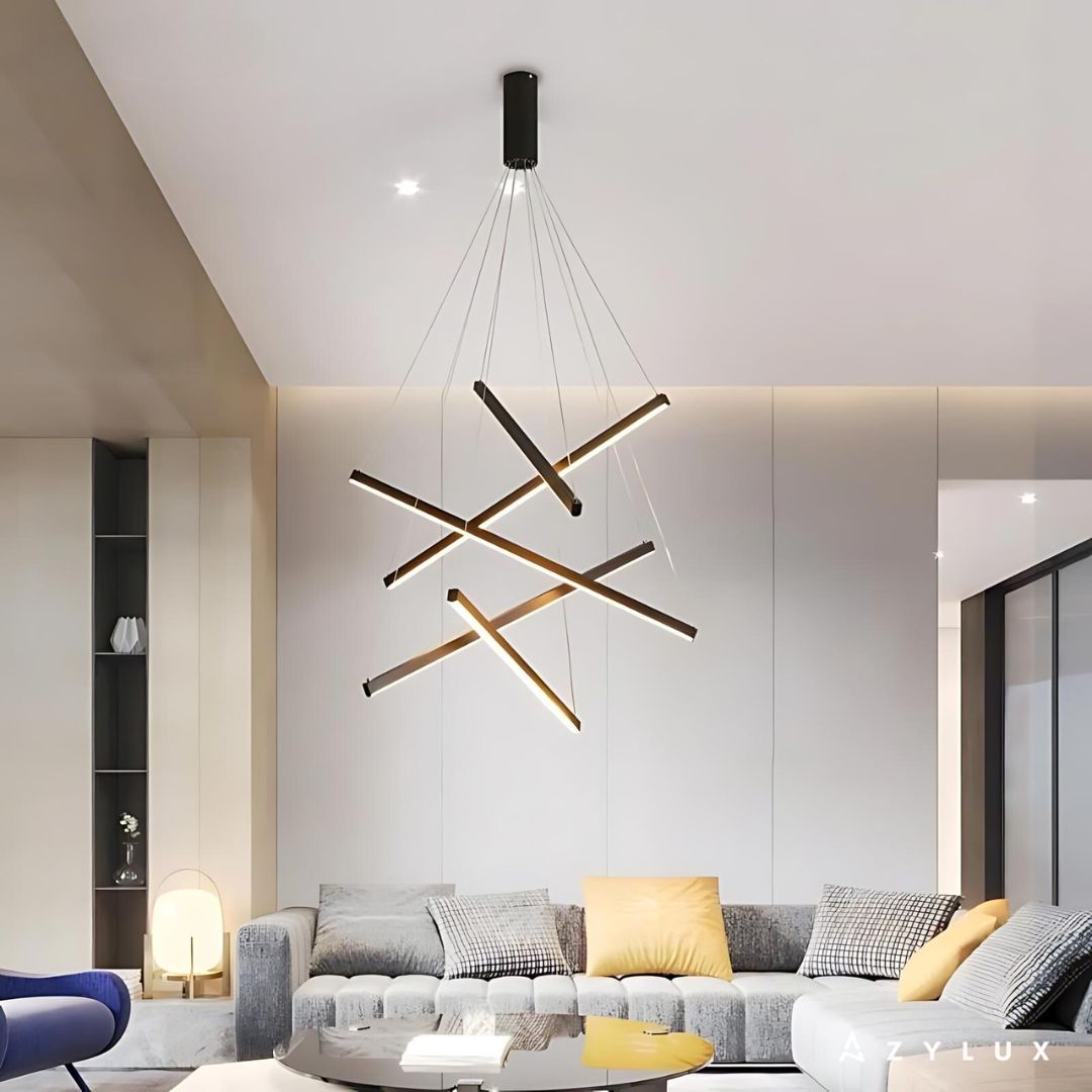Lustre Salon Suspension Barres Entremêlés