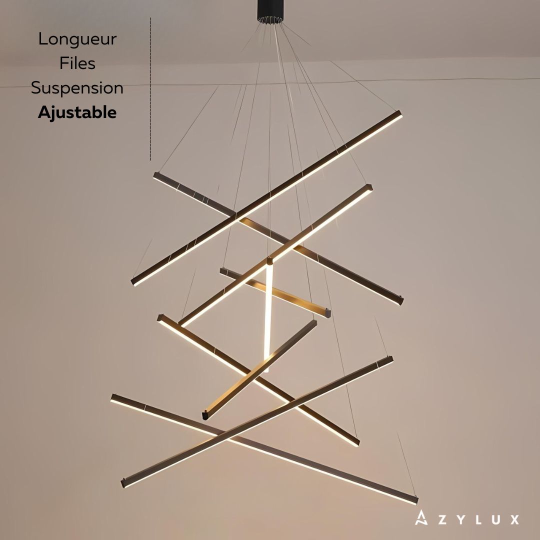 Lustre Salon Suspension Barres Entremêlés