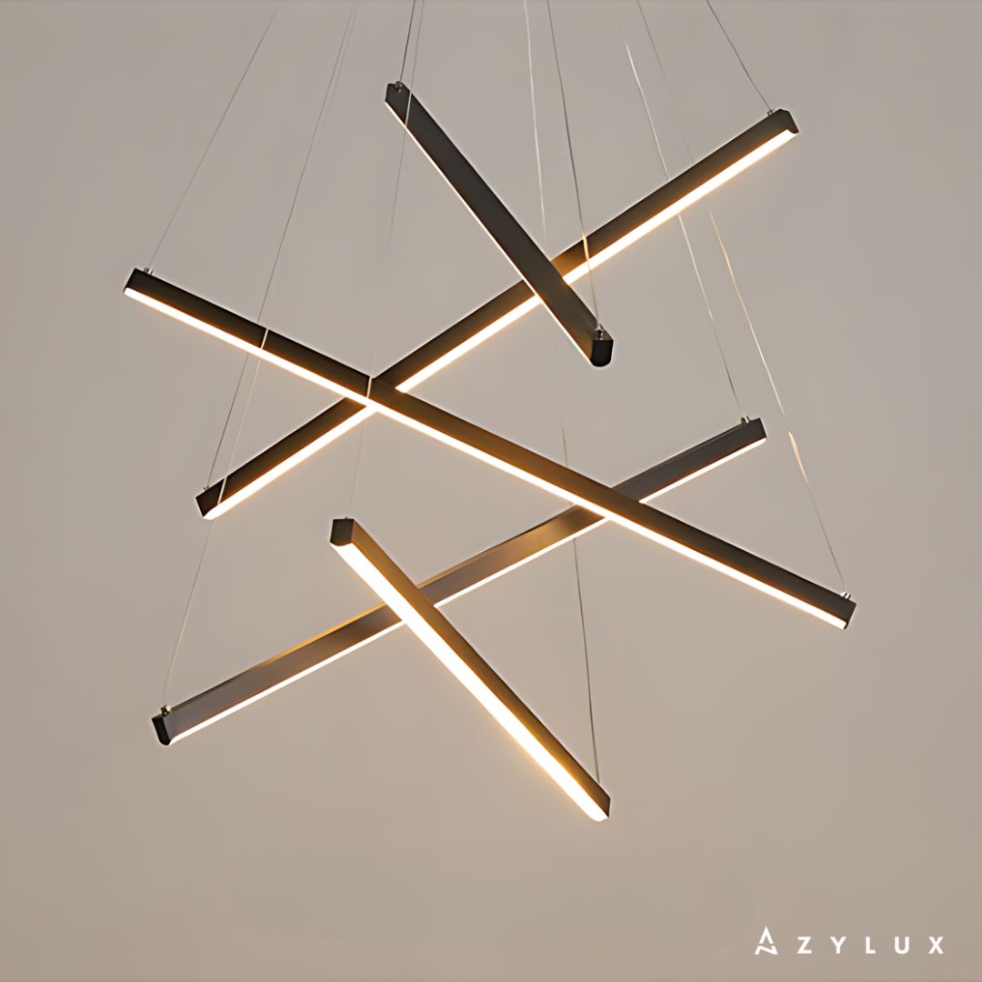 Lustre Salon Suspension Barres Entremêlés