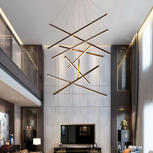 Lustre Salon Suspension Barres Entremêlés